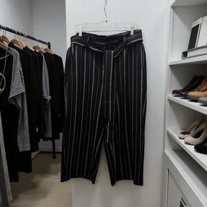 Apt 9 Striped Women’s Pants wide Leg Cropped Mid Rise